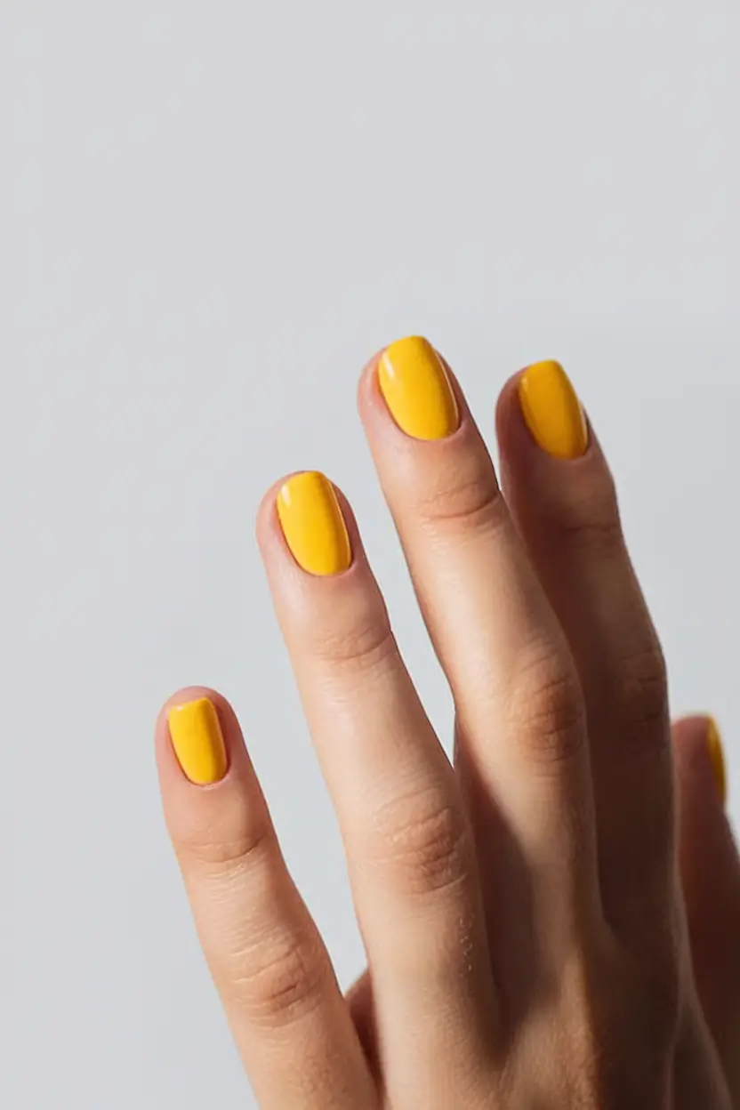 bright yellow nails made for summer 2025 - Short and Playfully Punchy