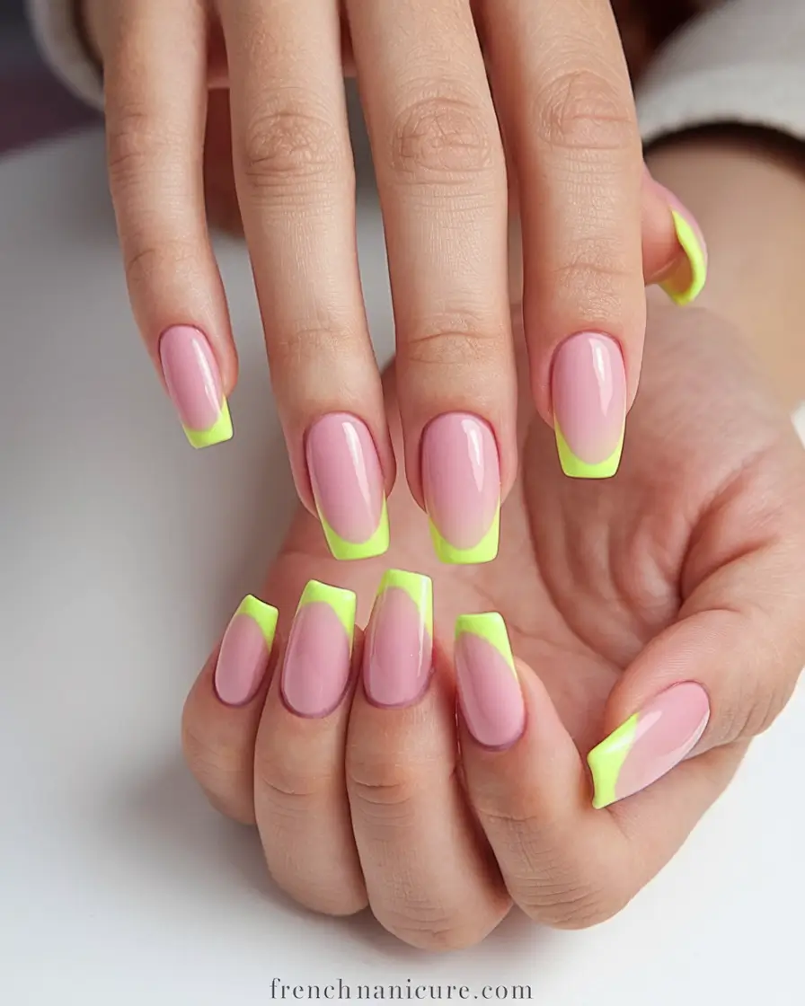 bright yellow nails made for summer 2025 - Highlighter French With a Twist