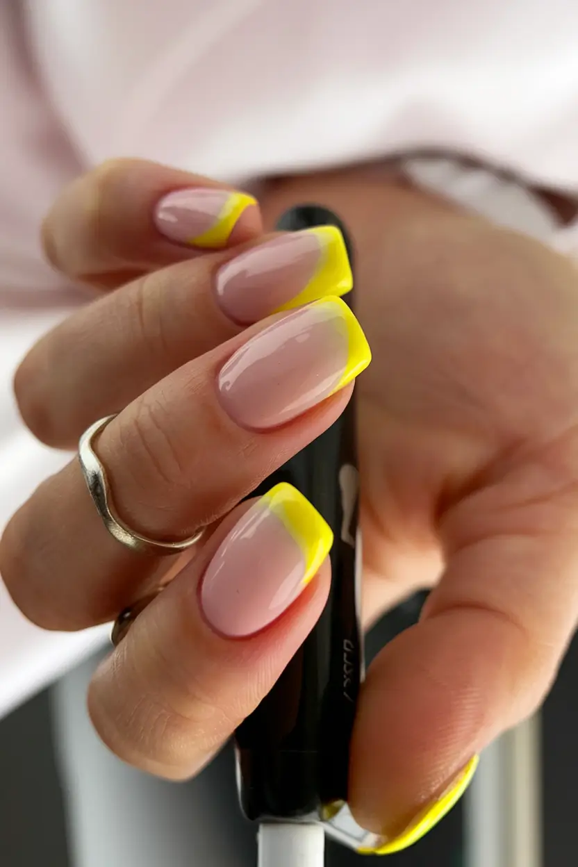 bright yellow nails made for summer 2025 - Lemon Sorbet Micro French