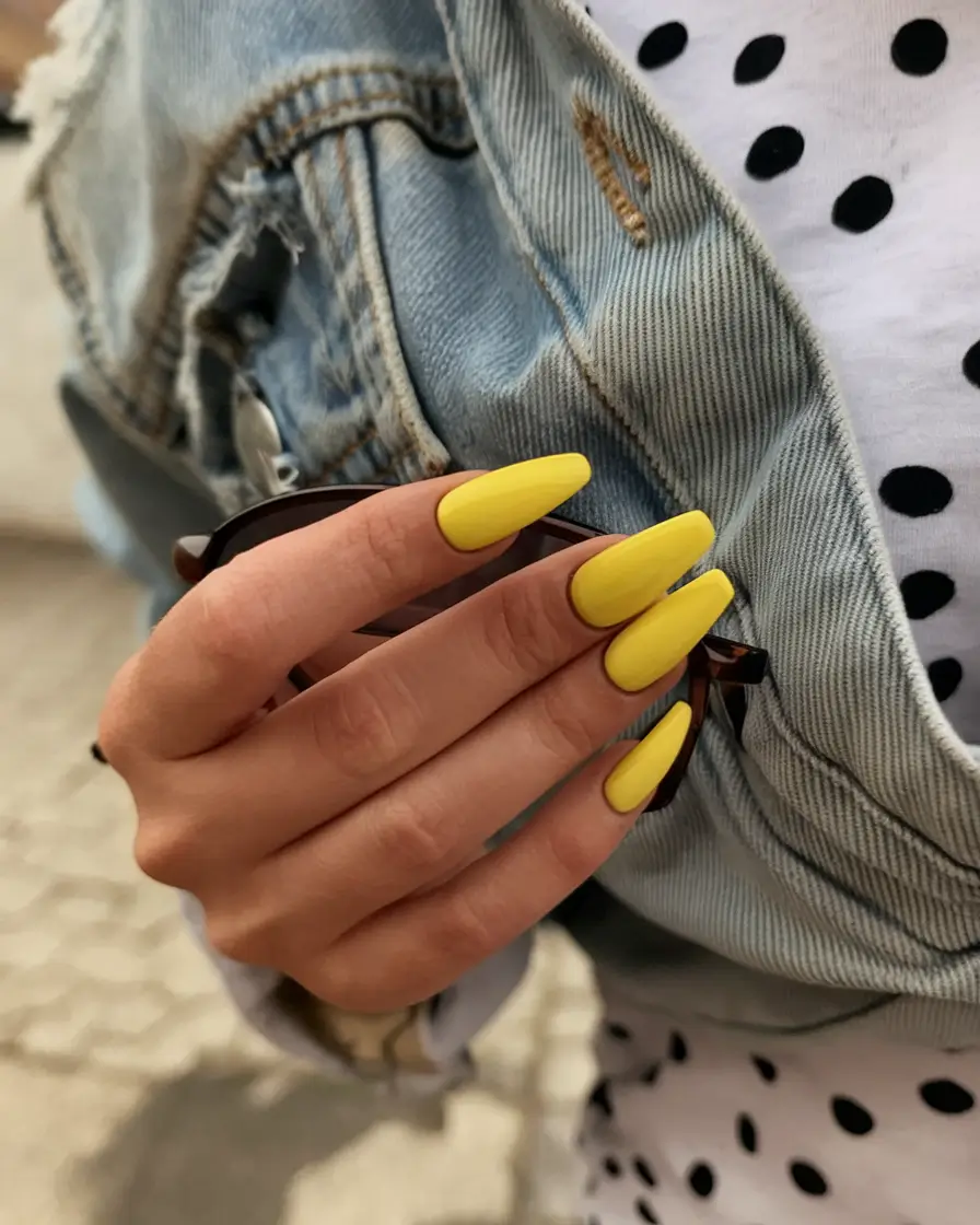 bright yellow nails made for summer 2025 - Pastel Yellow Street Style