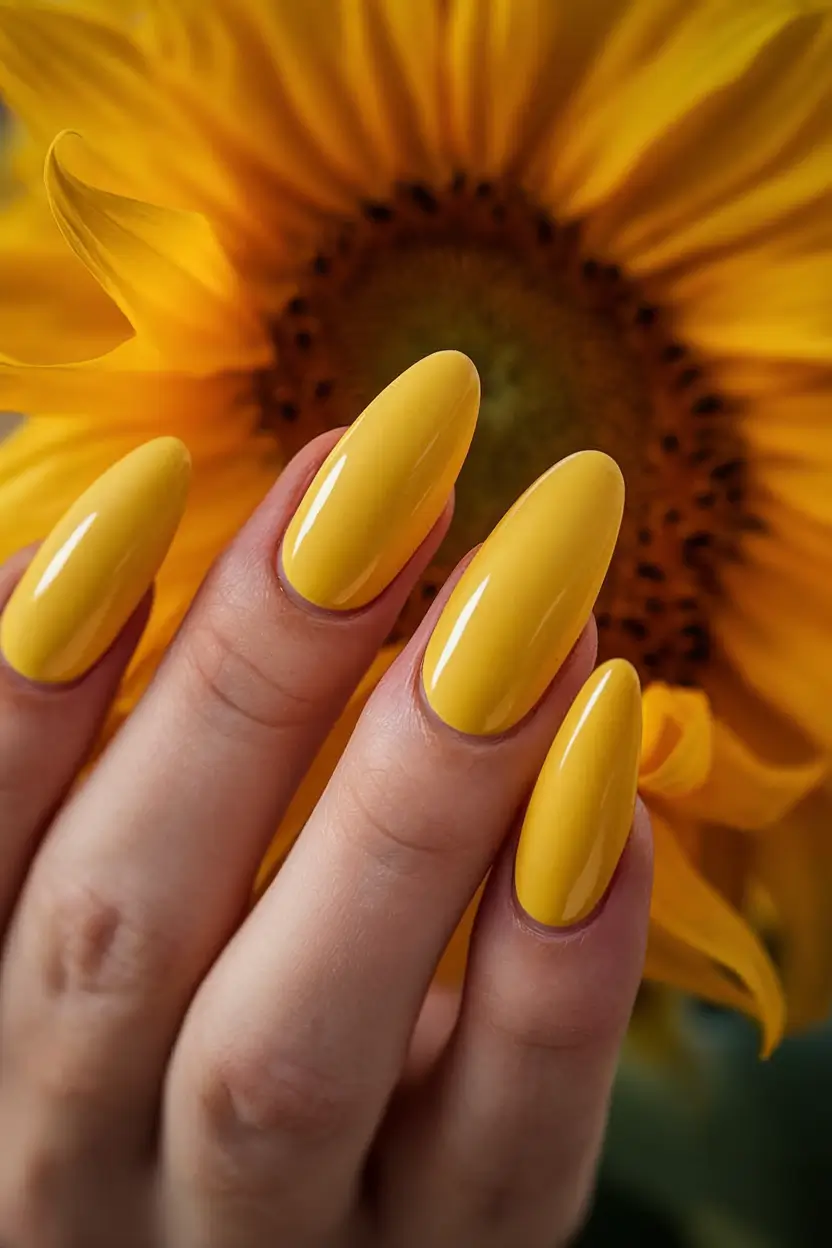 bright yellow nails made for summer 2025 - Sunflower Glow