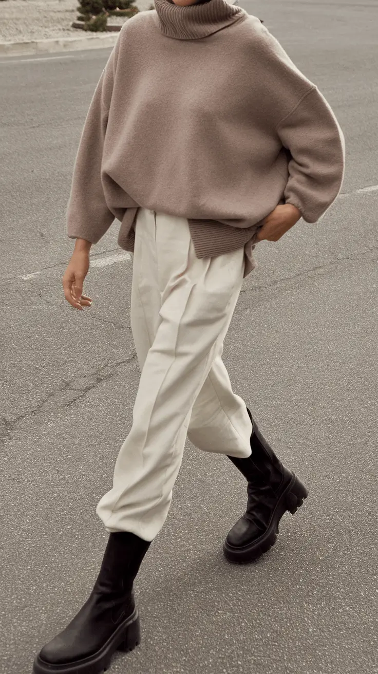 casual fall outfits for women over 30 - ideas 2025 Taupe & Cream: A Luxe, Laid-Back Combo