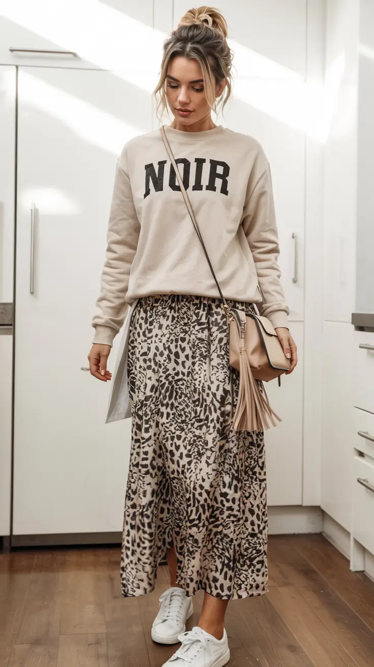 casual fall outfits for women over 50 - ideas 2025 Graphic Comfort Meets Wild Print