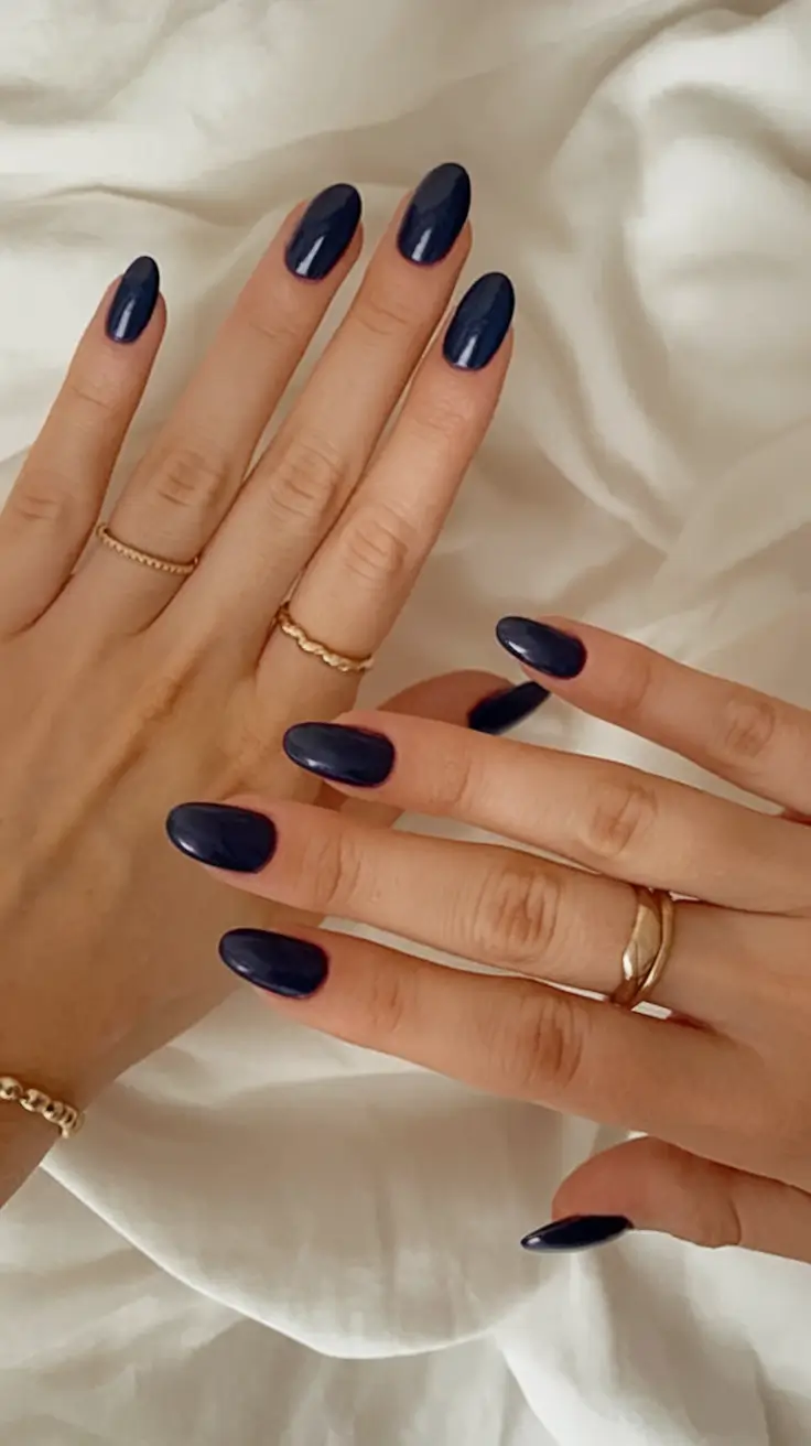 classy summer nails for a chic 2025 look Midnight Navy Allure