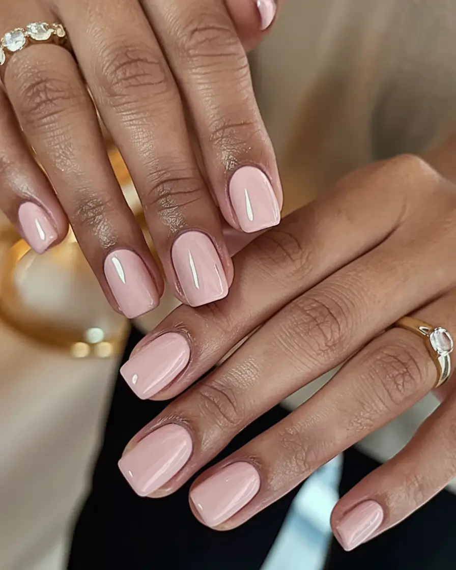 classy summer nails for a chic 2025 look Soft Pink Minimal Square