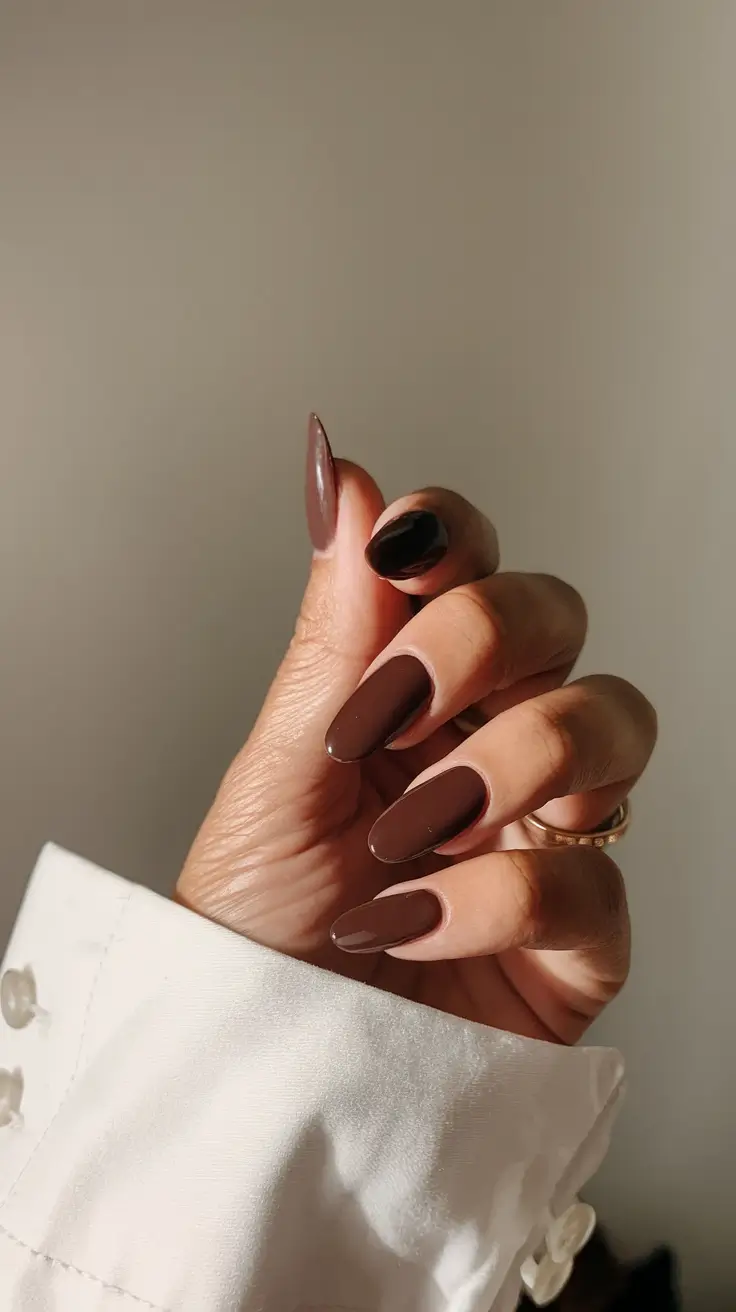 classy summer nails for a chic 2025 look Deep Cocoa Stiletto