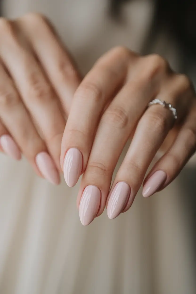 classy summer nails for a chic 2025 look Blush Cream Perfection