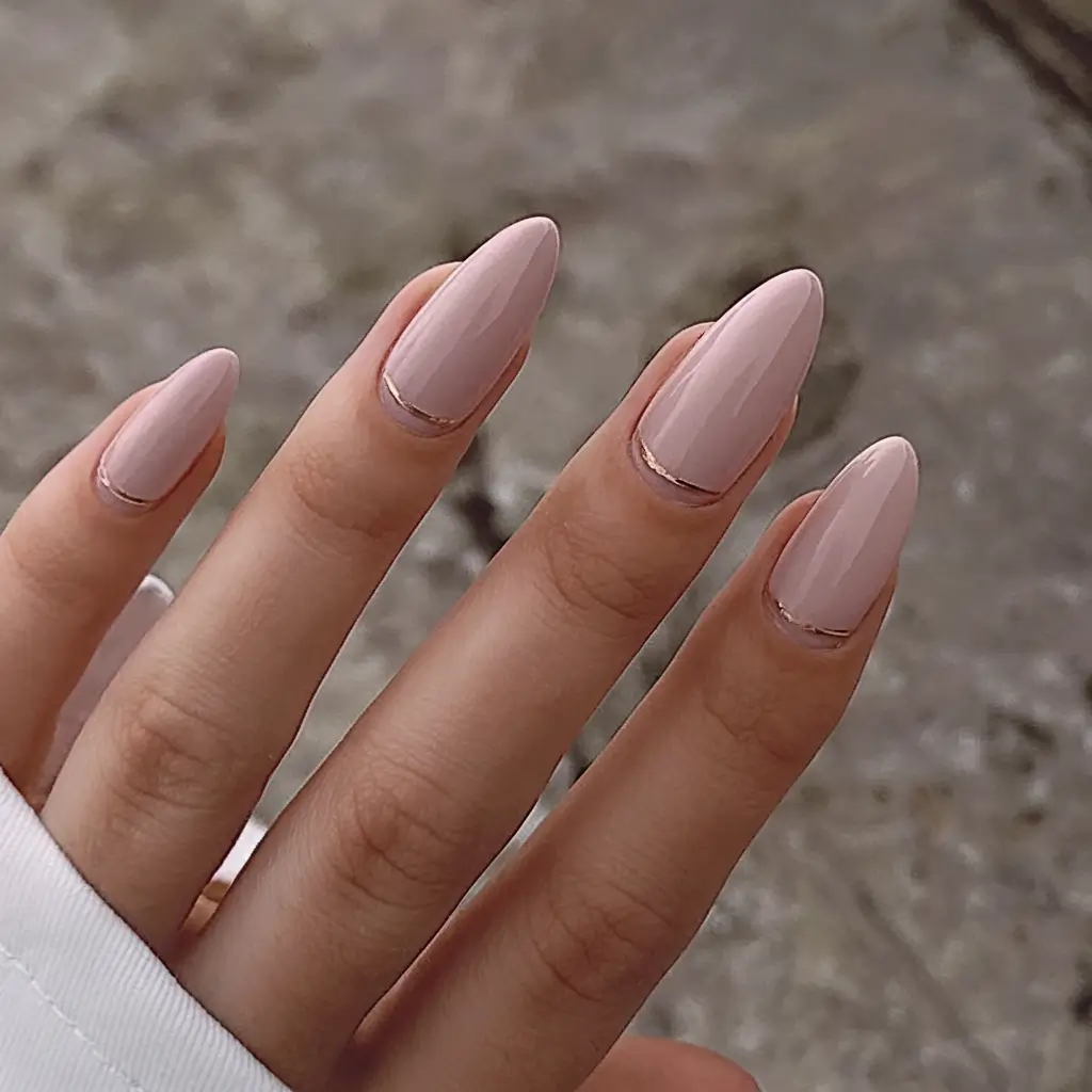 classy summer nails for a chic 2025 look Rose Gold Cuticle Accent