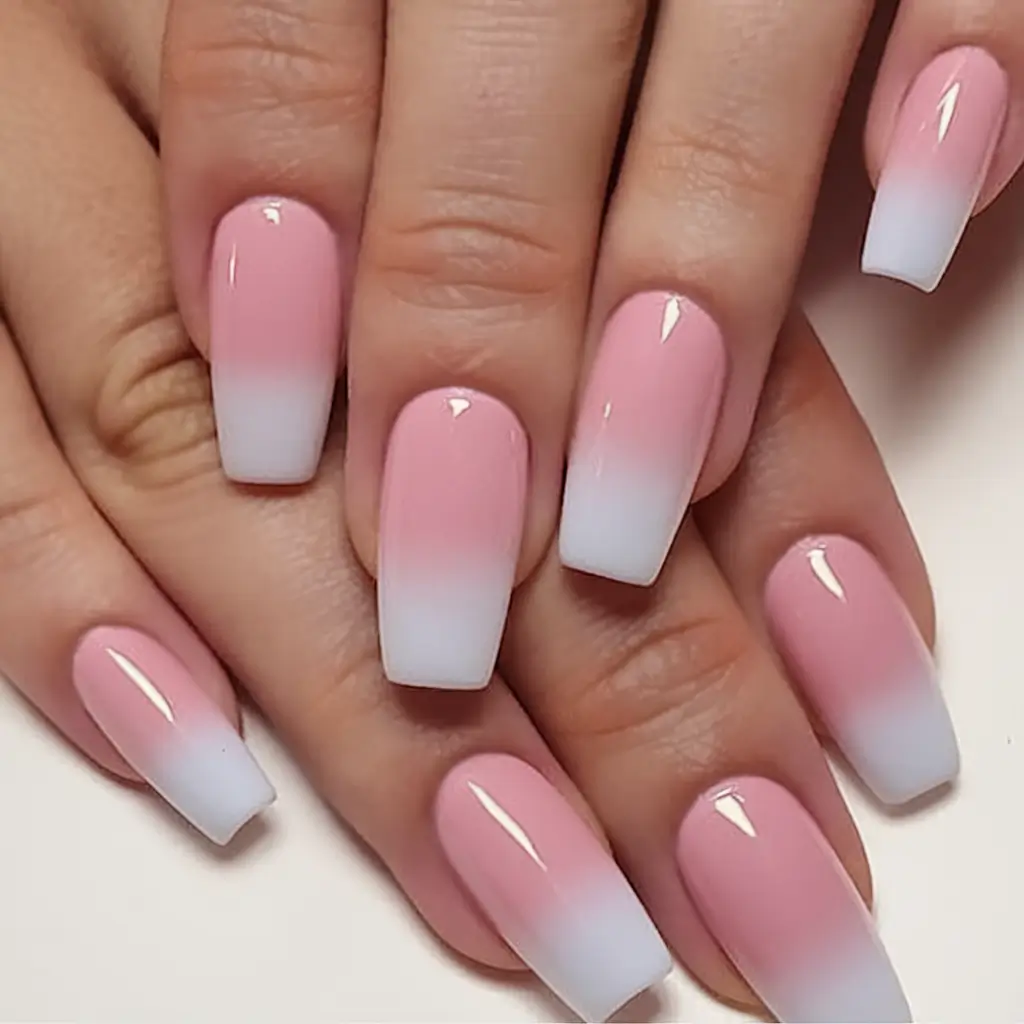coffin nails that slay summer 2025 Cotton Candy Ombré: Soft Cloud Vibes