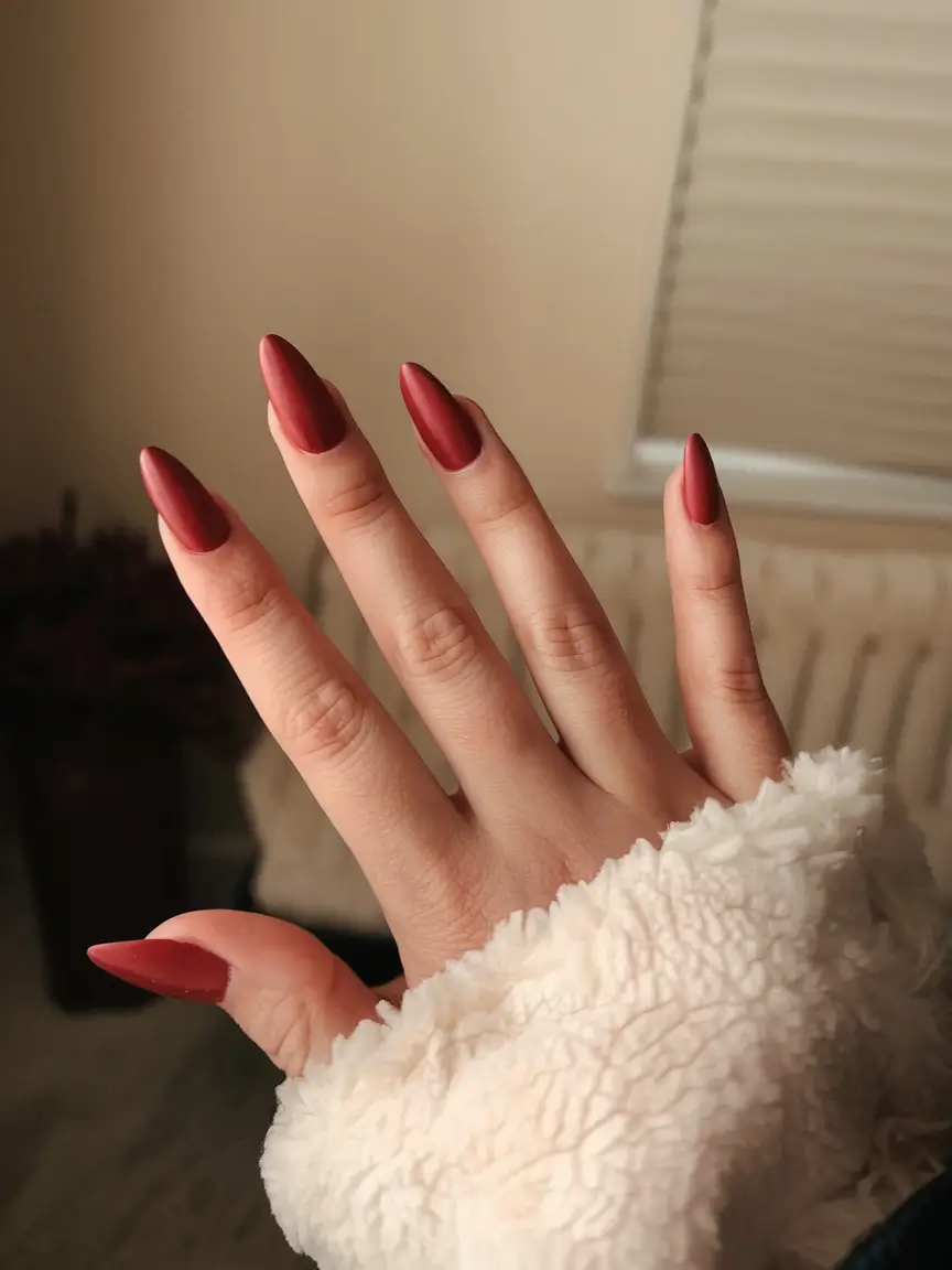 coffin nails that slay summer 2025 Matte Merlot: Late Summer Seduction