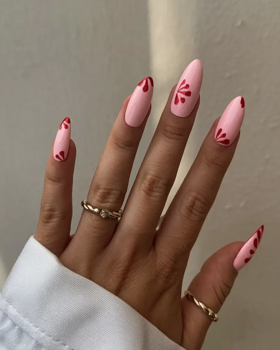 colorful summer nails to try in 2025 Minimal Heart Bloom