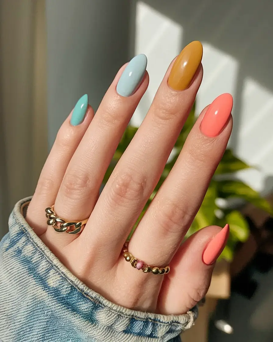 colorful summer nails to try in 2025 Matte Meets Mod