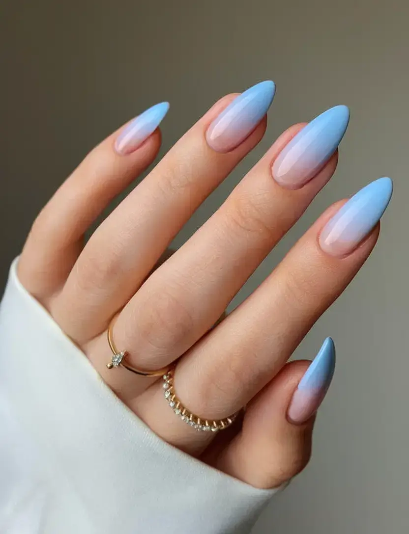 cool blue nail ideas for summer 2025 Pastel Ombre Breeze