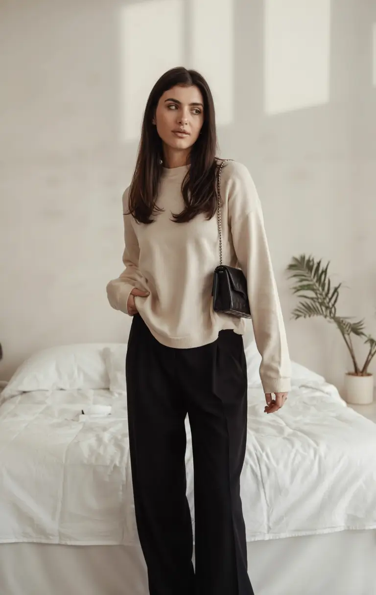 cozy fall outfits ideas 2025+Minimal Chic for Crisp Mornings
