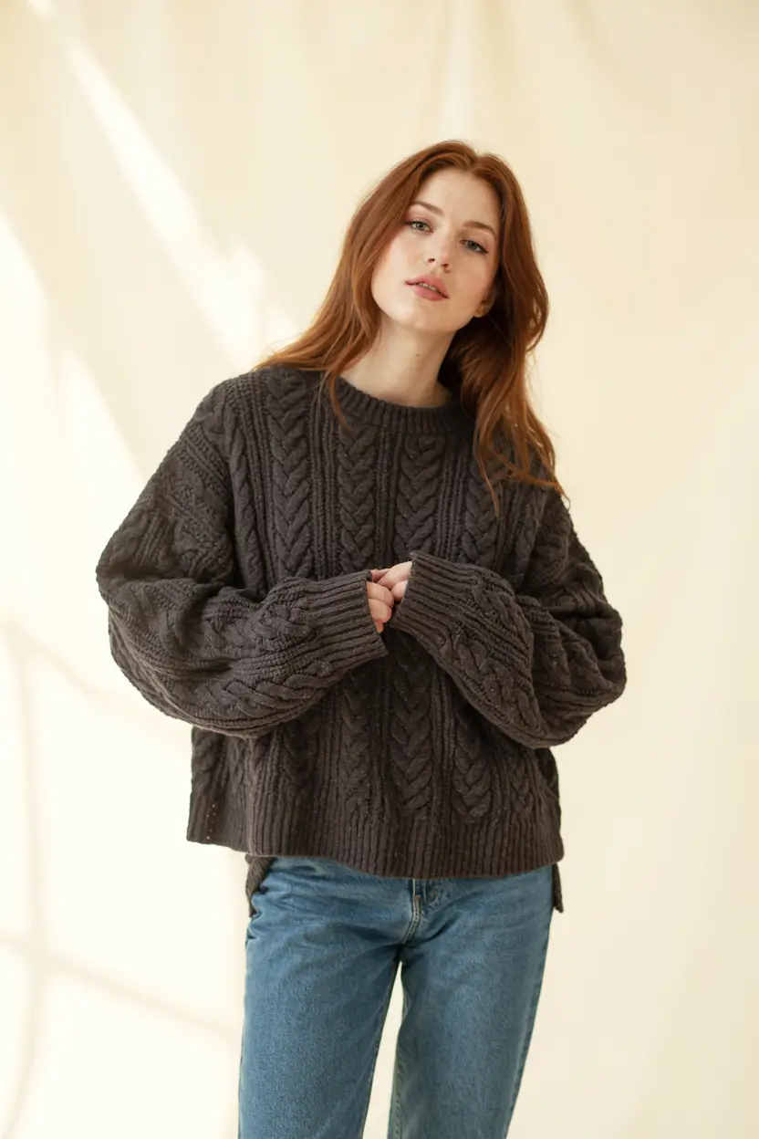 cozy fall outfits ideas 2025+Classic Cable & Cool Simplicity