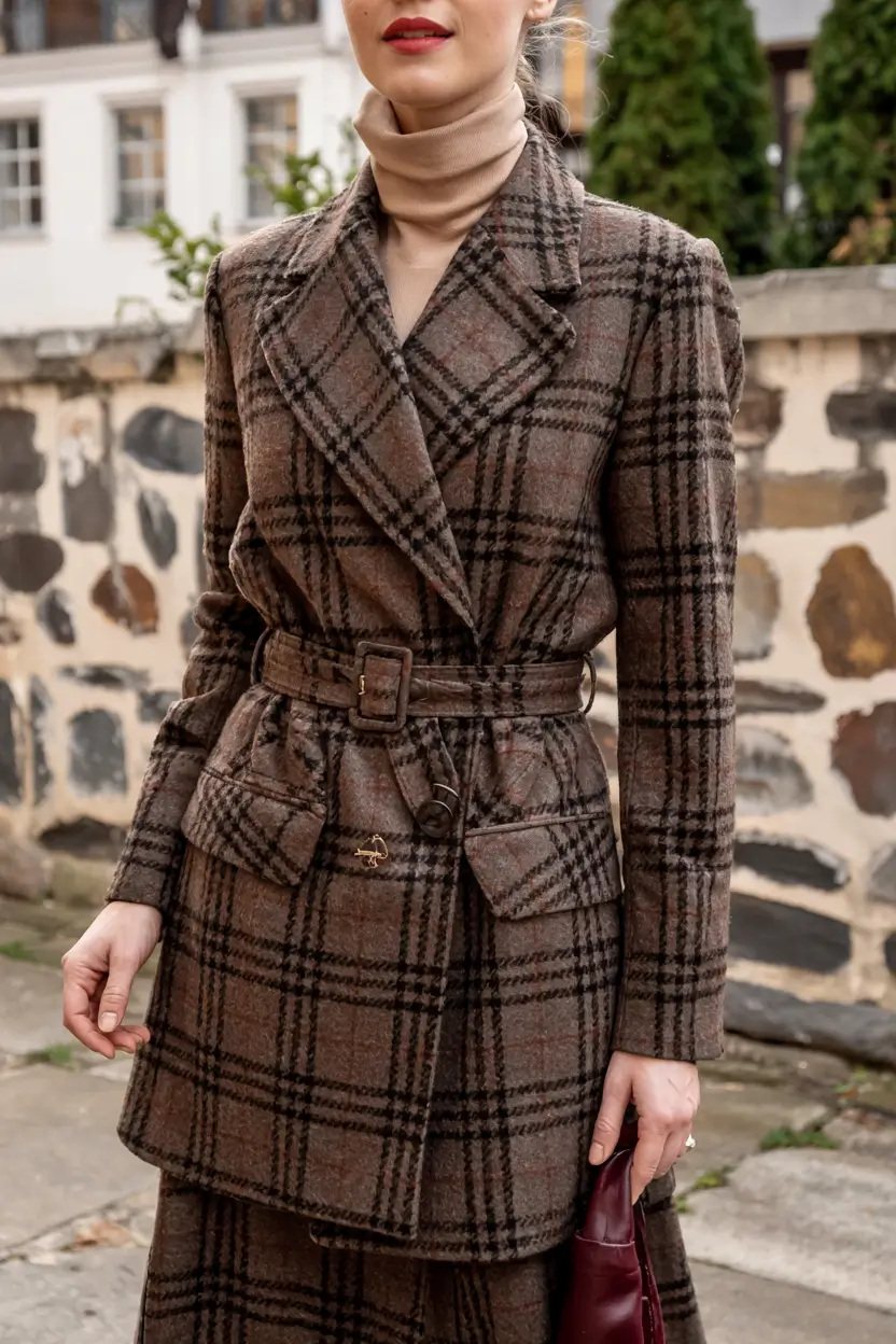 cozy fall outfits ideas 2025+Plaza Core Meets Luxe Heritage