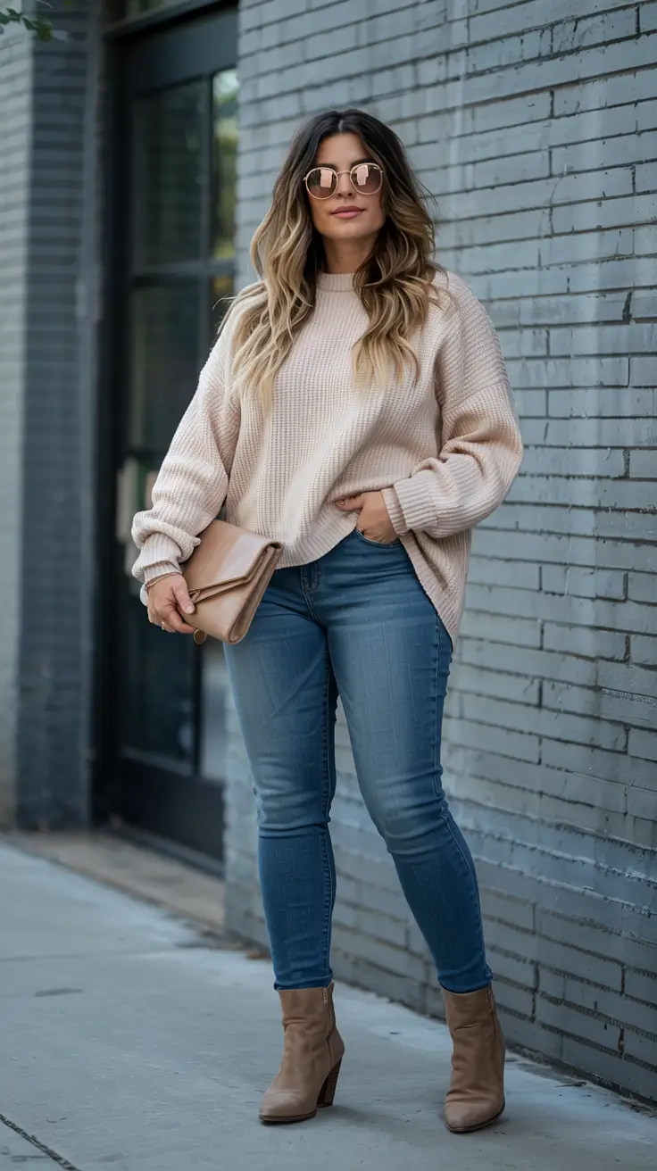 curvy fall outfits ideas 2025+Soft Neutrals on the Go