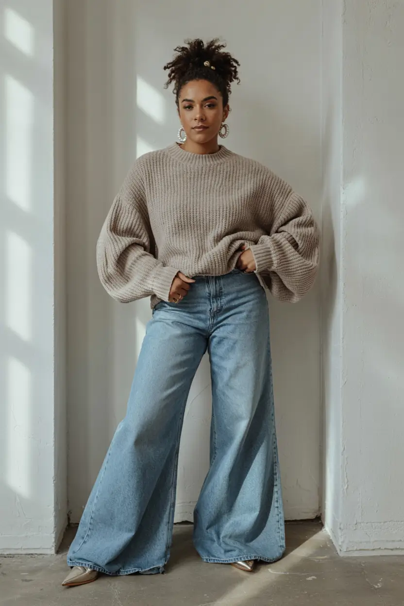 curvy fall outfits ideas 2025+Volume Meets Structure