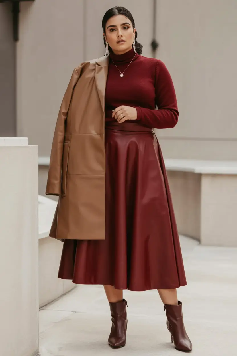 curvy fall outfits ideas 2025+Mulled Wine and Camel Magic