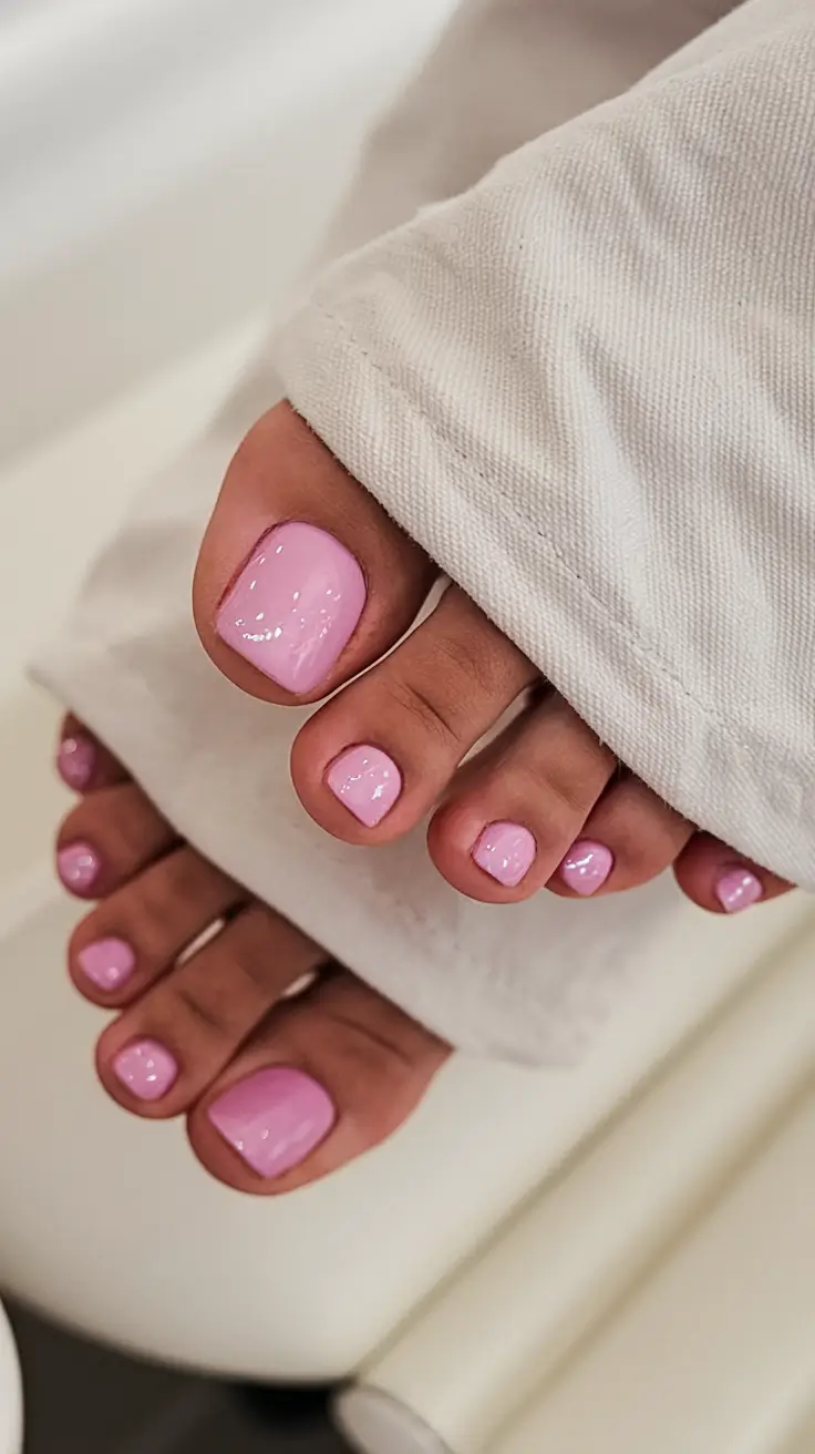 cute august toe nails for summer 2025-Playful Orchid for Afternoon Sweetness