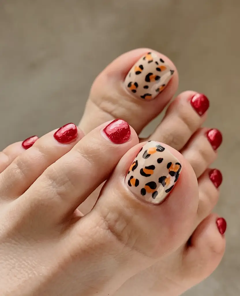 cute august toe nails for summer 2025-Safari Chic for Wild Summer Vibes