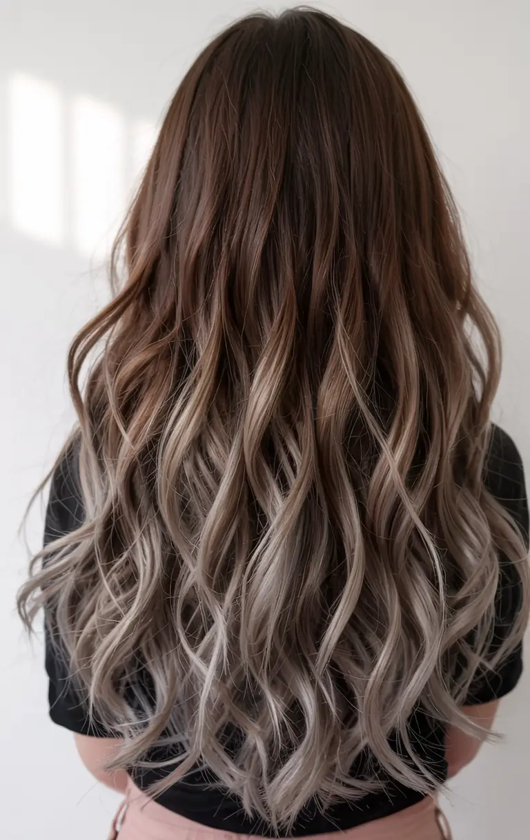 cute fall hair colors ideas 2025 Ash Smoke Ombre