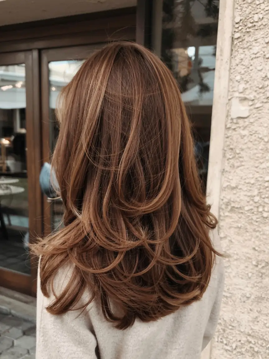 cute fall hair colors ideas 2025 Toffee Layered Volume
