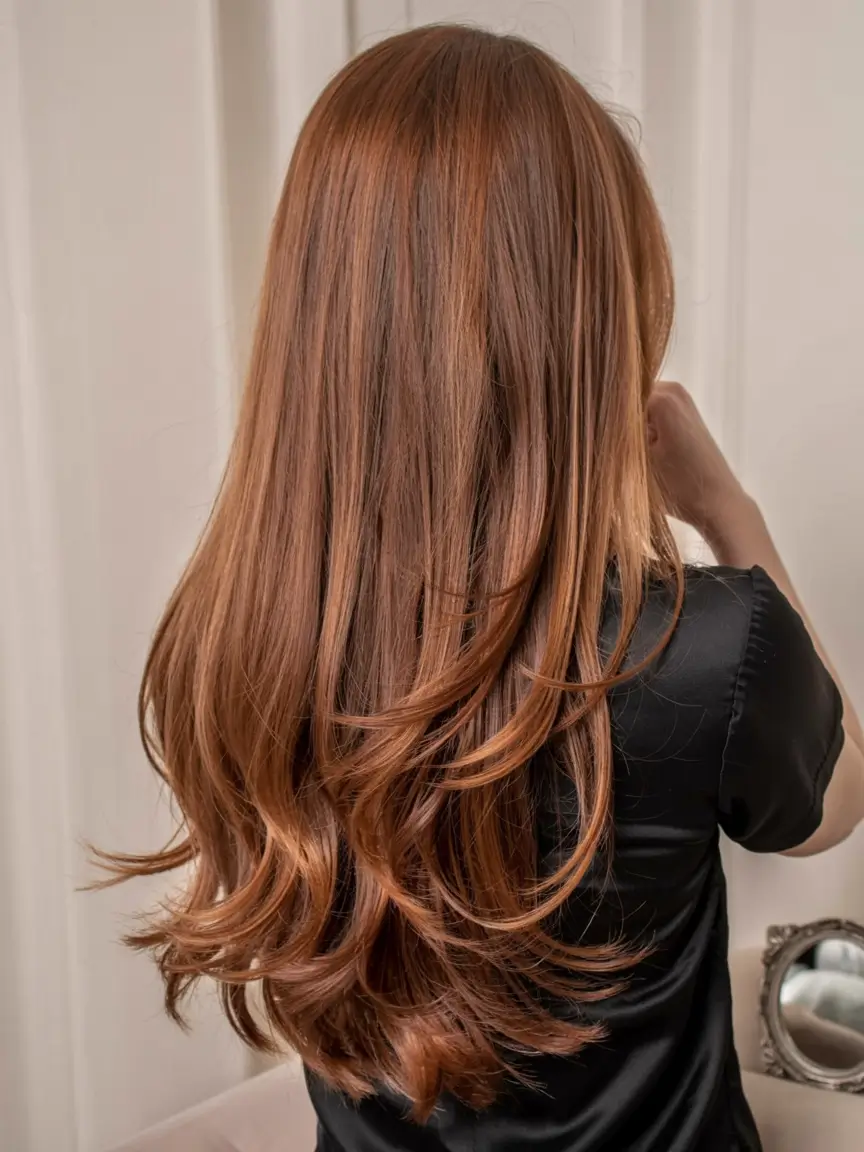 cute fall hair colors ideas 2025 Cinnamon Glaze Straight