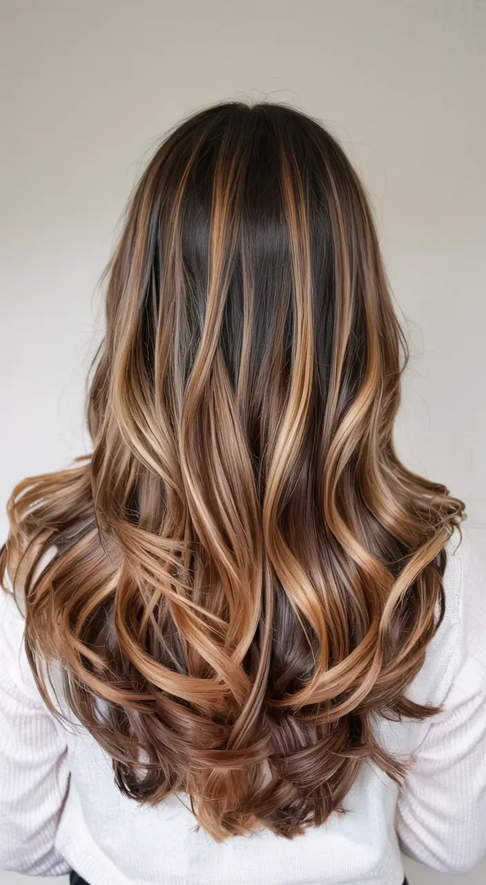 cute fall hair colors ideas 2025 Rooted Caramel Ribbons