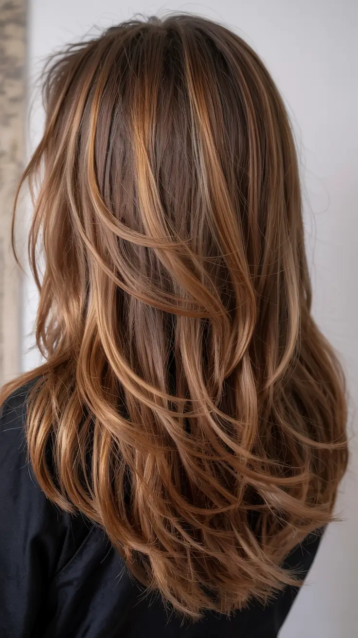 cute fall hair colors ideas 2025 Latte Swirl Layers
