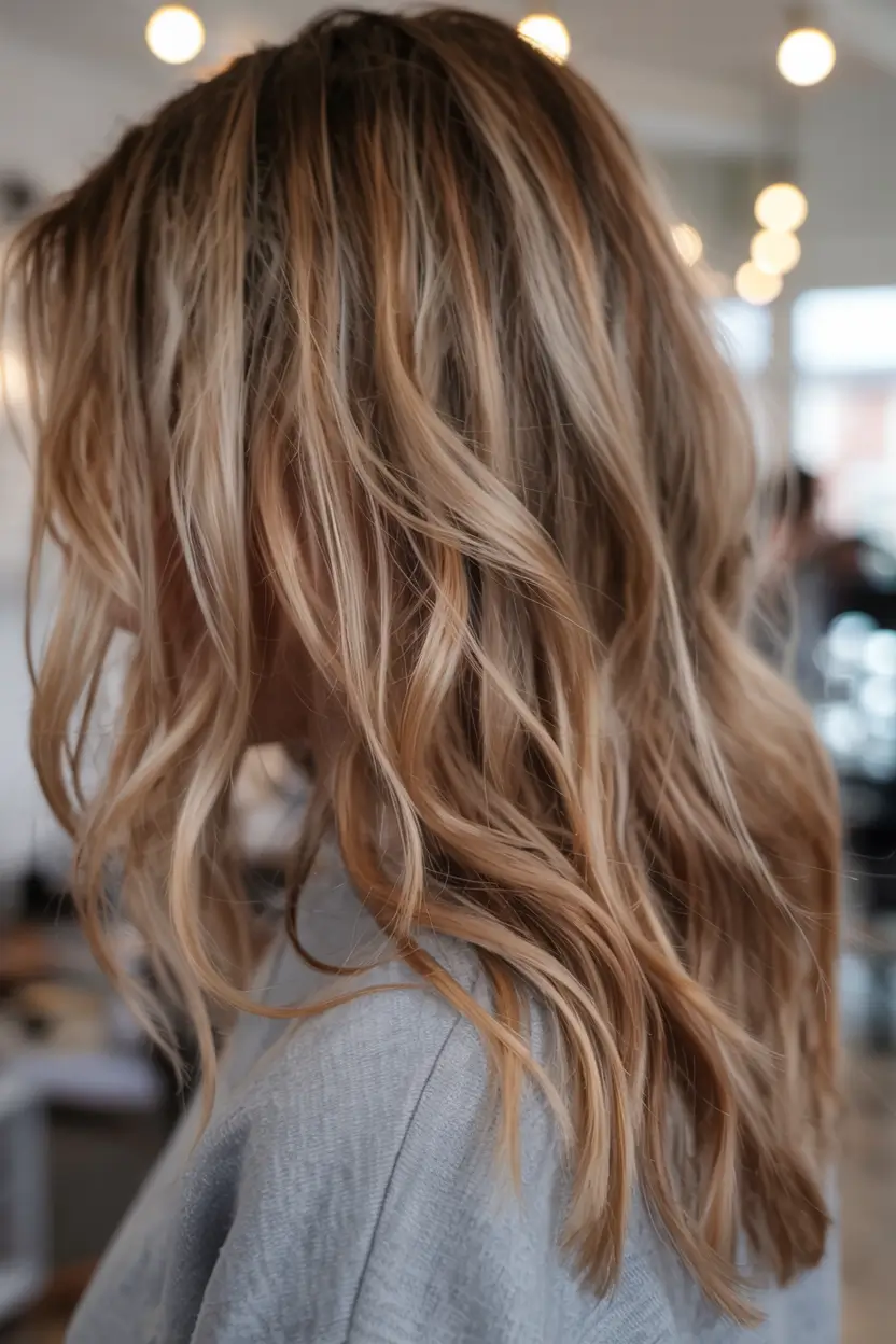 cute fall hair colors ideas 2025 Toasted Blonde Beach Waves