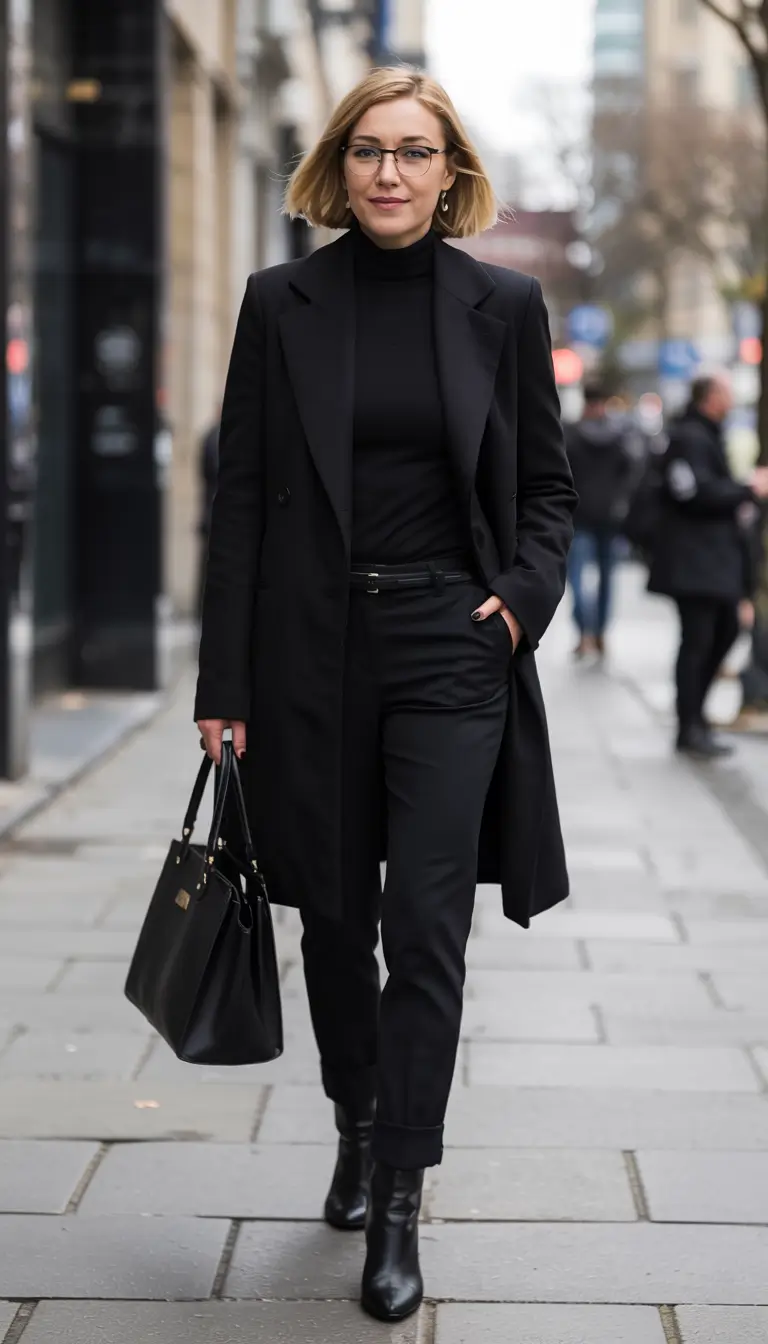 cute fall outfits for women over 60 - ideas 2025+All-Black Power Move