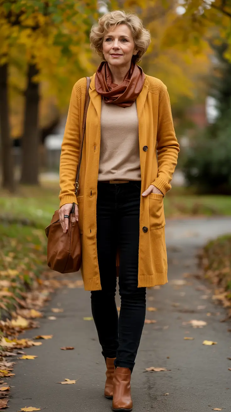 cute fall outfits for women over 60 - ideas 2025+Golden Hues and Soft Autumn Walks