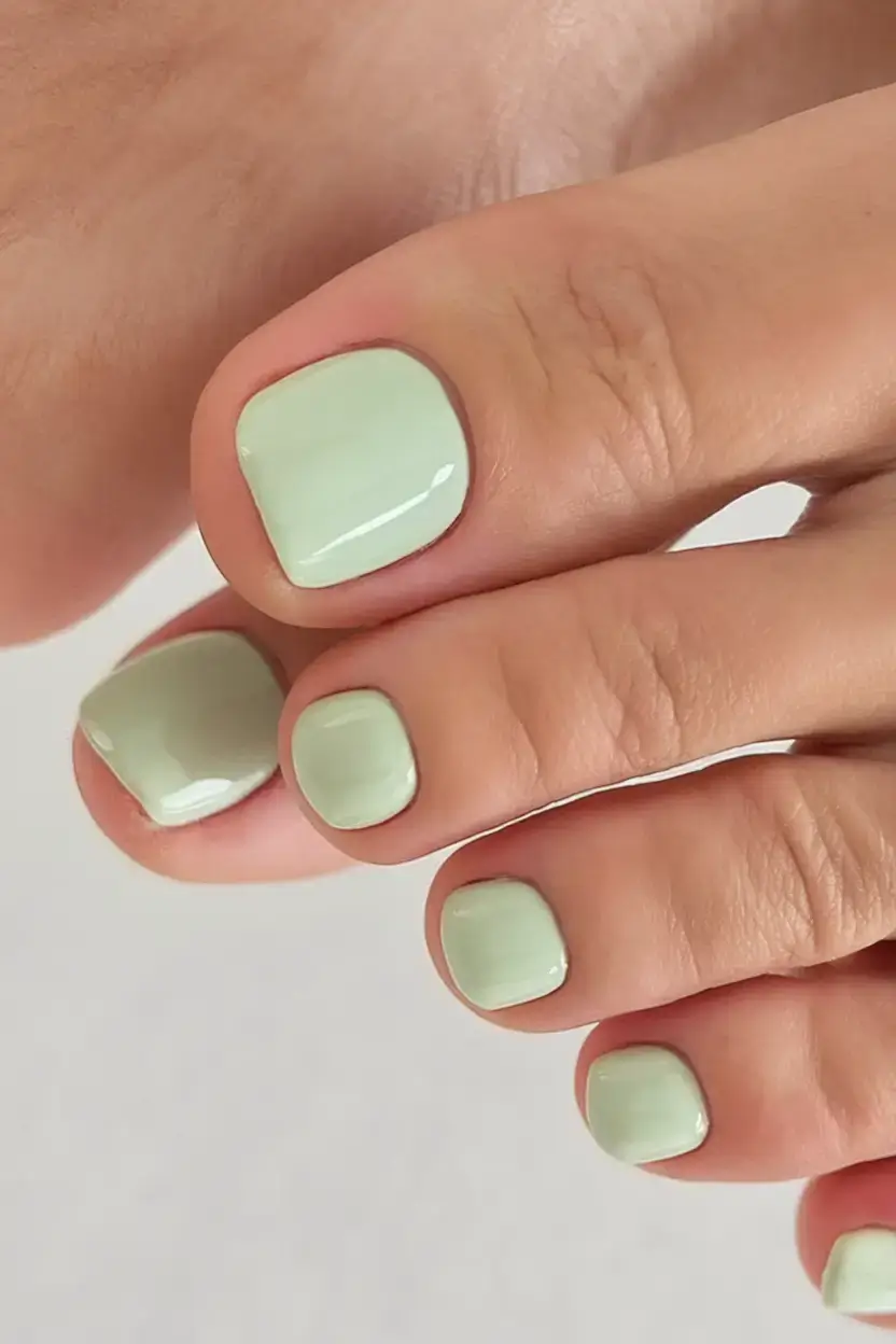 cute july toe nails for summer 2025 Mint Sorbet: Fresh Green Summer Pop