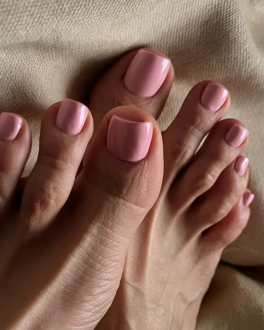 cute july toe nails for summer 2025 Rosy Glow: The New Summer Neutral