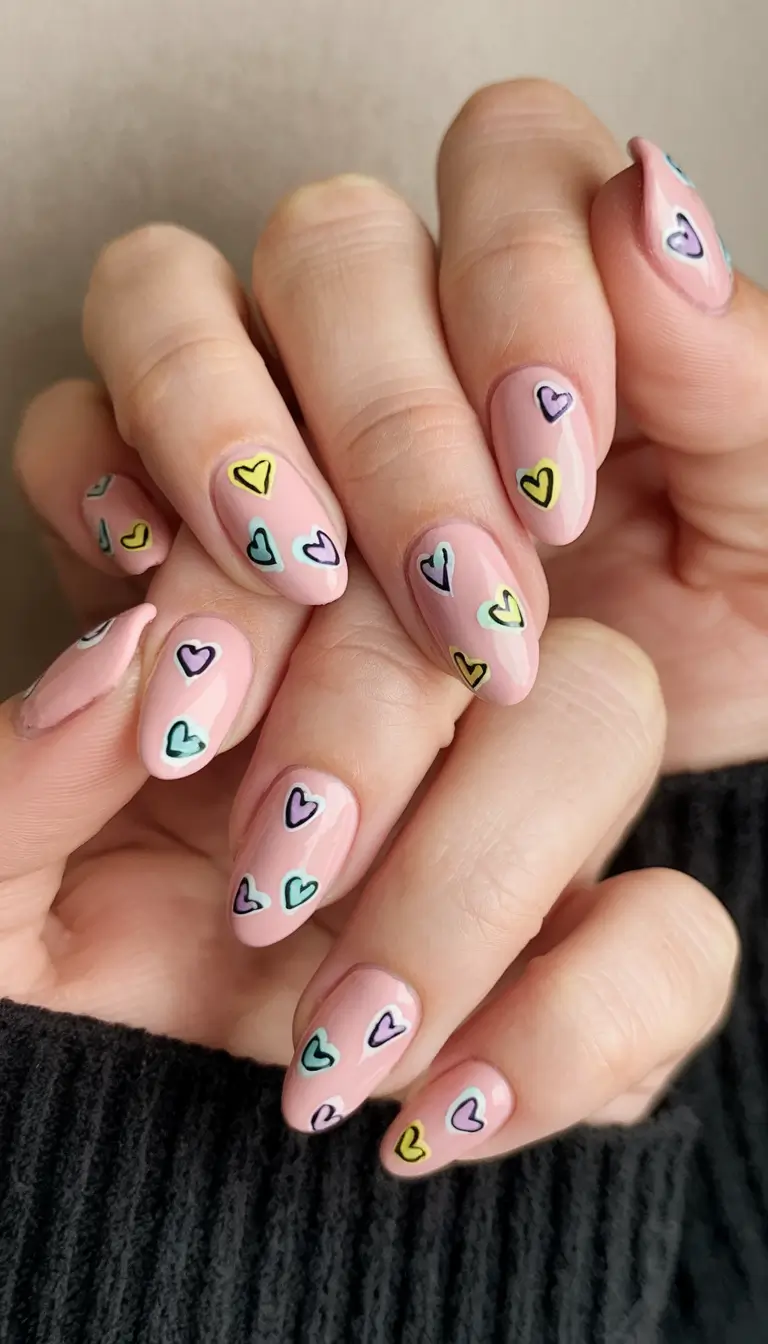 cute summer nail inspo for 2025 Color Pop Hearts