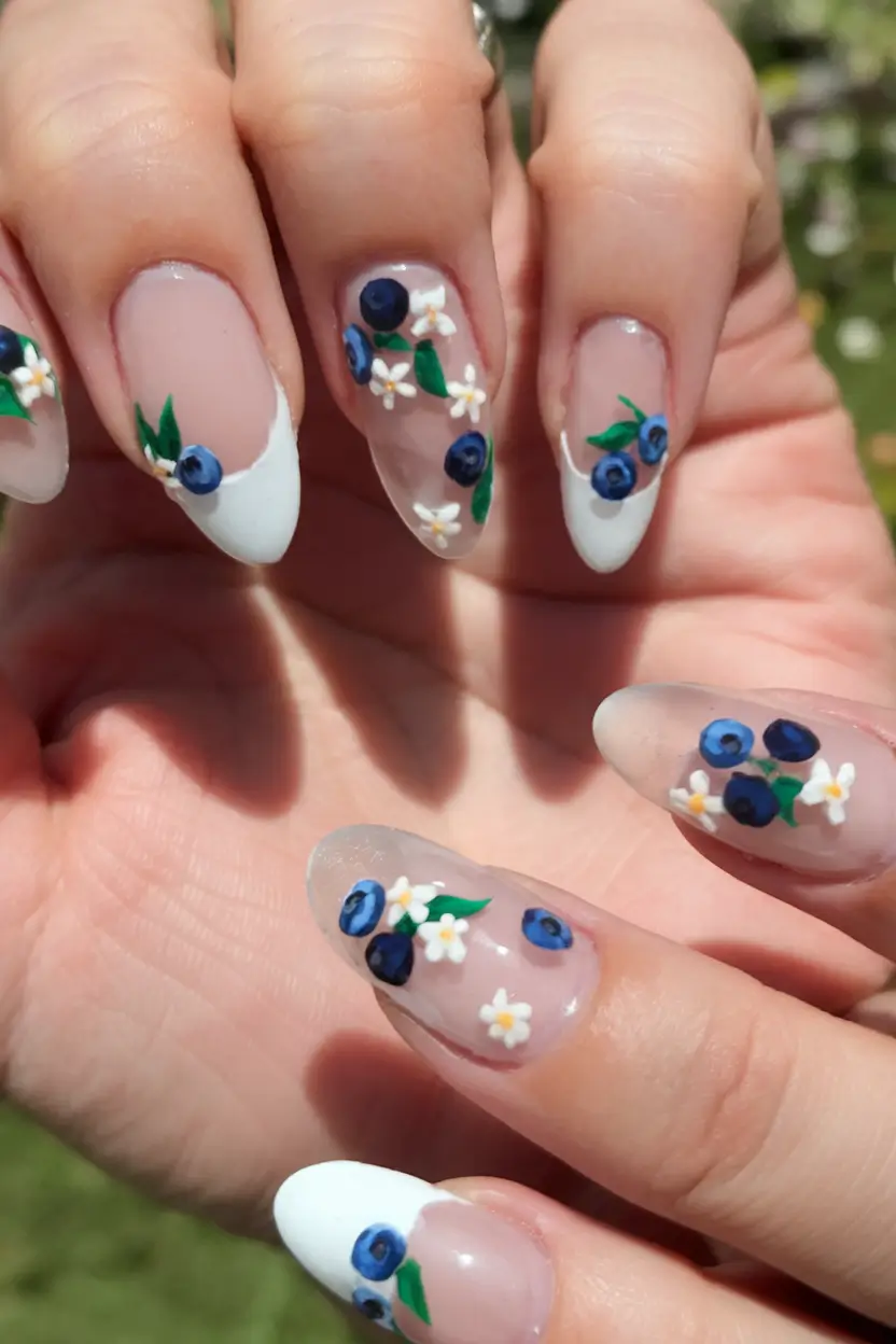 cute summer nail inspo for 2025 Blueberry Fields Forever