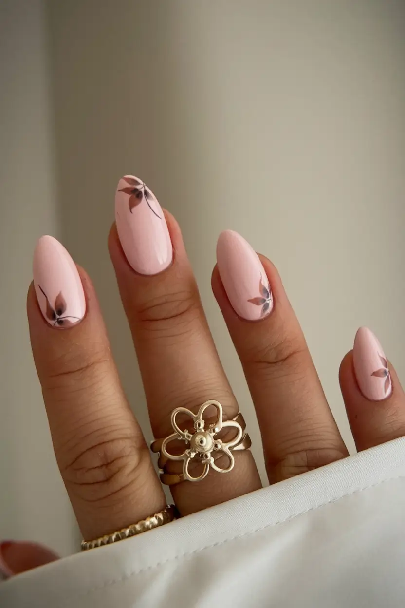 cute summer nail inspo for 2025 Muted Floral Minimalism