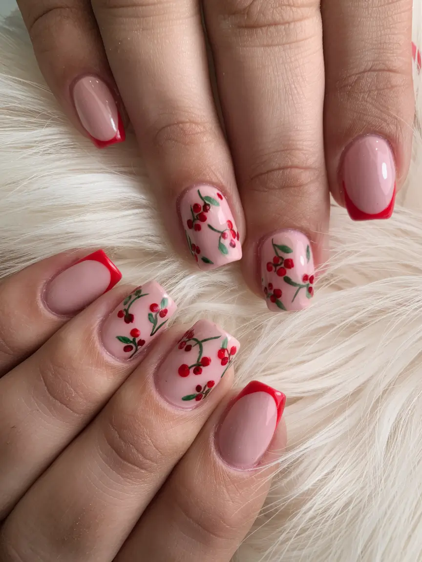 cute summer nail inspo for 2025 Cherry Season French