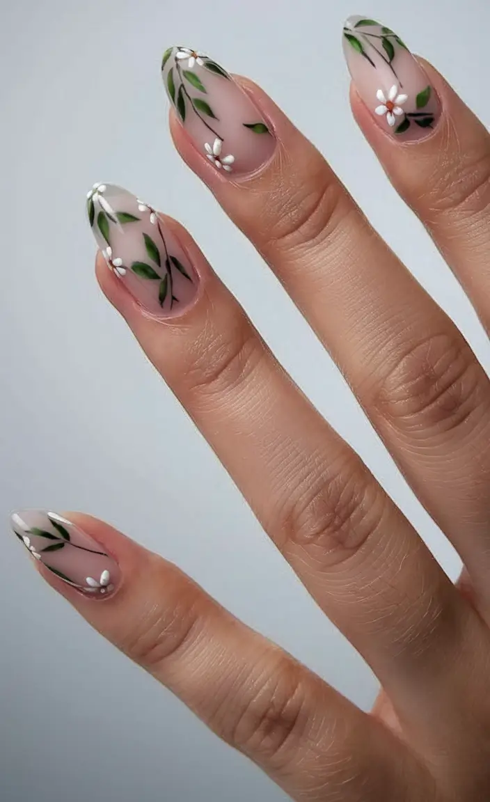 cute summer nail inspo for 2025 Botanical Whisper