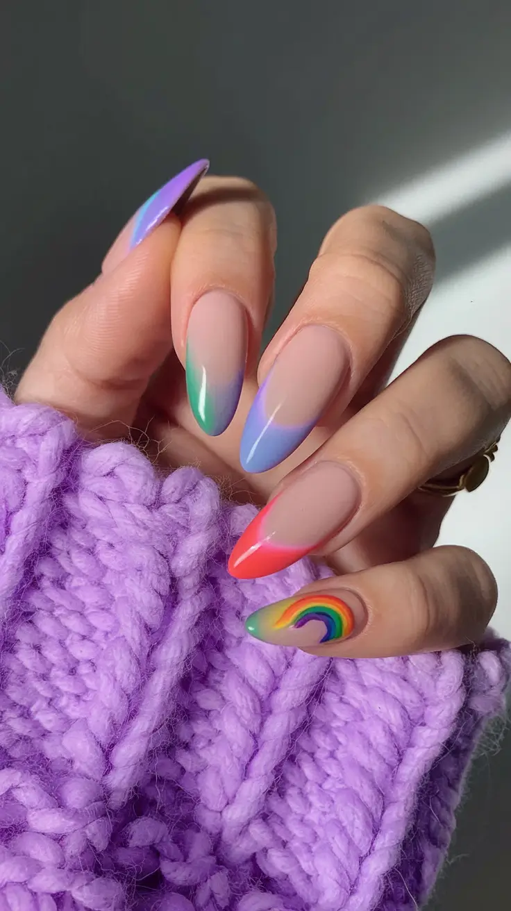 cute summer nails youll love in 2025 rainbow-dreams-bold-summer-energy