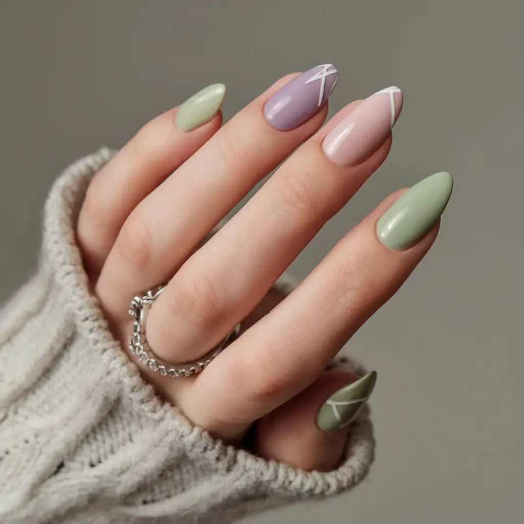 cute summer nails youll love in 2025 pastel-geometry-soft-modern-look