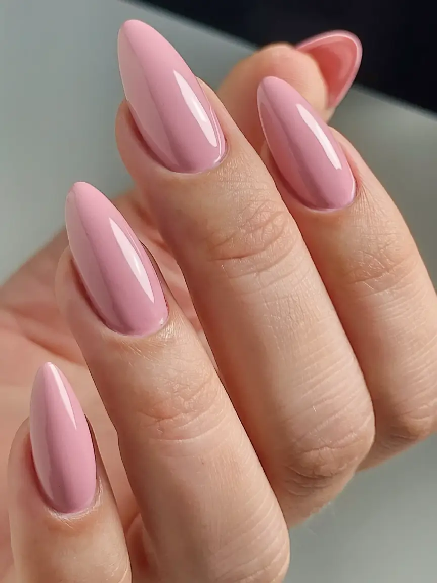 cute summer nails youll love in 2025 glossy-bubblegum-pink-simplicity