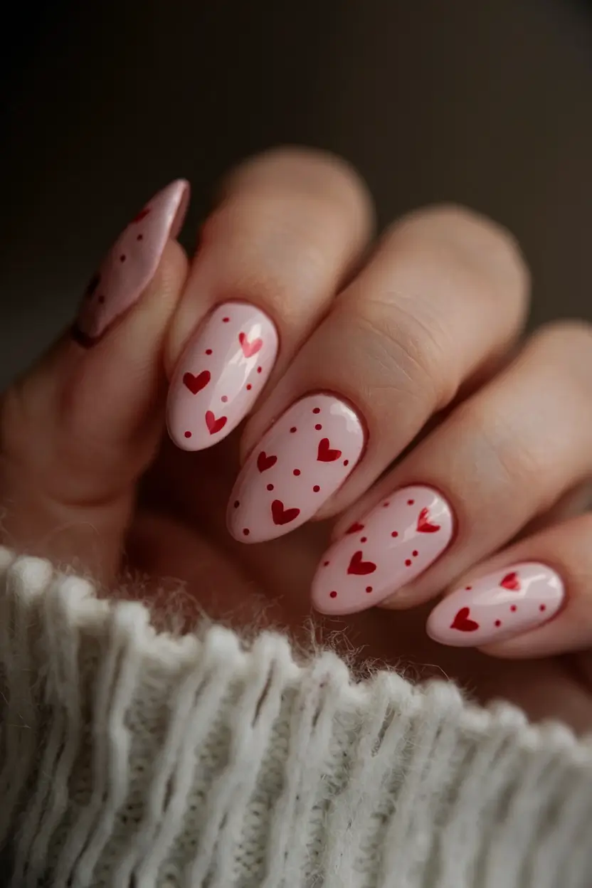 cute summer nails youll love in 2025 cherry-red-hearts-playful-romance