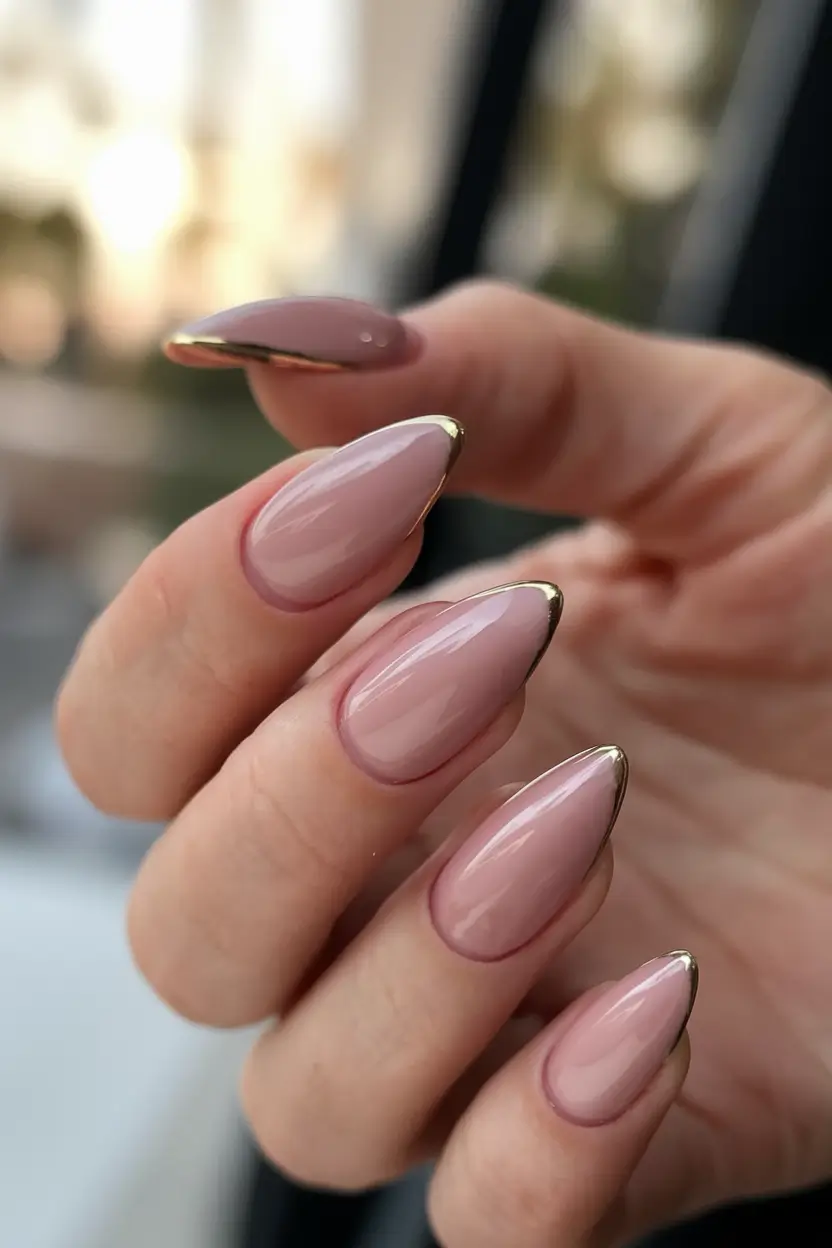 cute summer nails youll love in 2025 golden-tipped-elegance