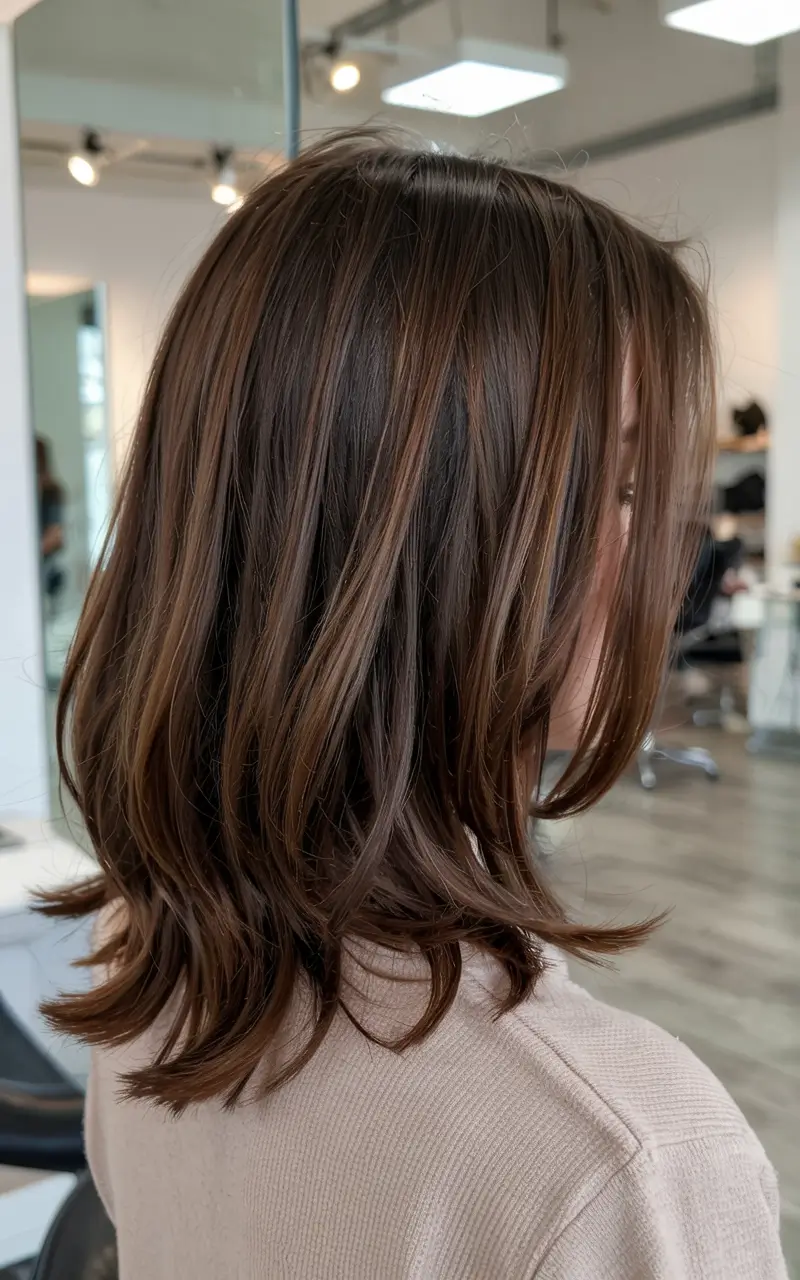 dark brown fall hair colors ideas 2025 Chestnut Melt with Ribbons of Caramel