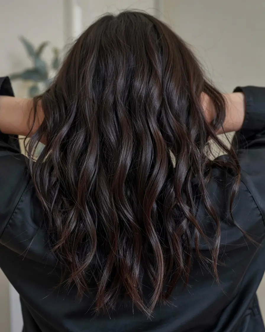 dark brown fall hair colors ideas 2025 Glossy Cinnamon Swirl Curls