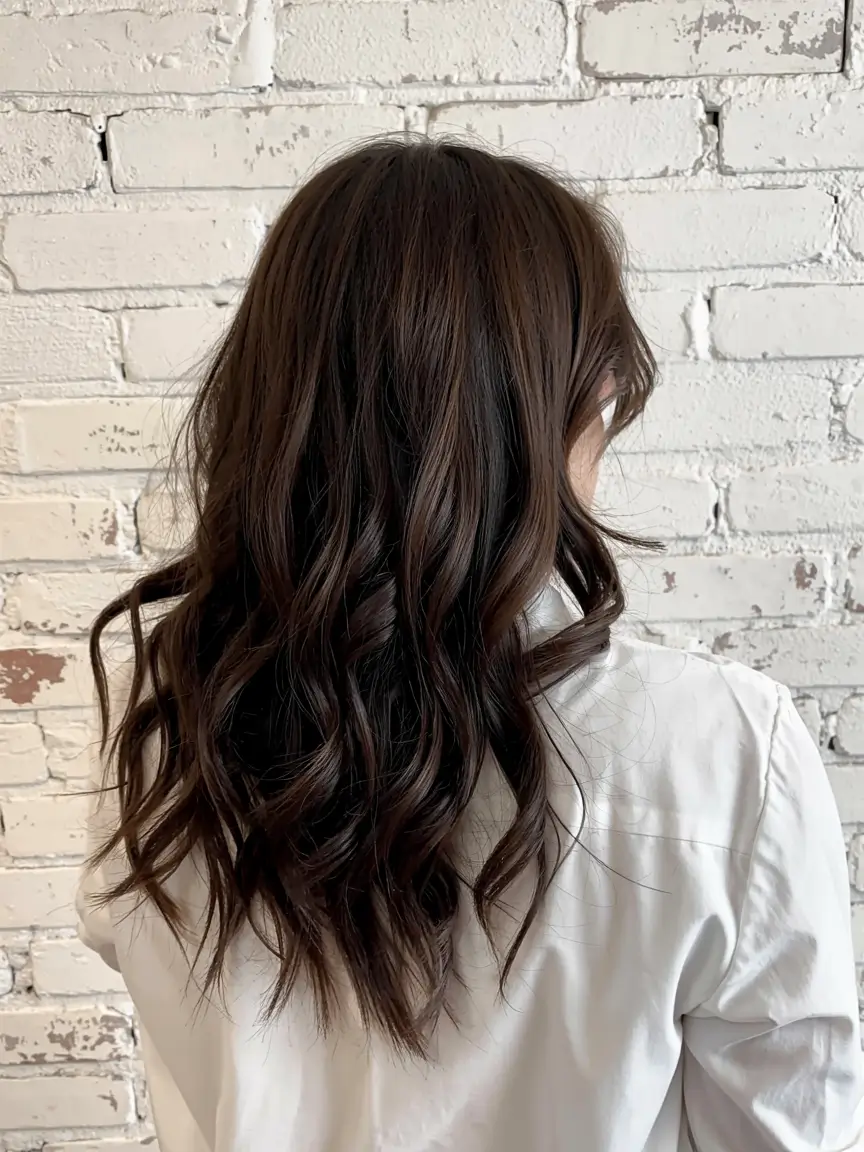 dark brown fall hair colors ideas 2025 Velvet Espresso with Chocolate Glaze