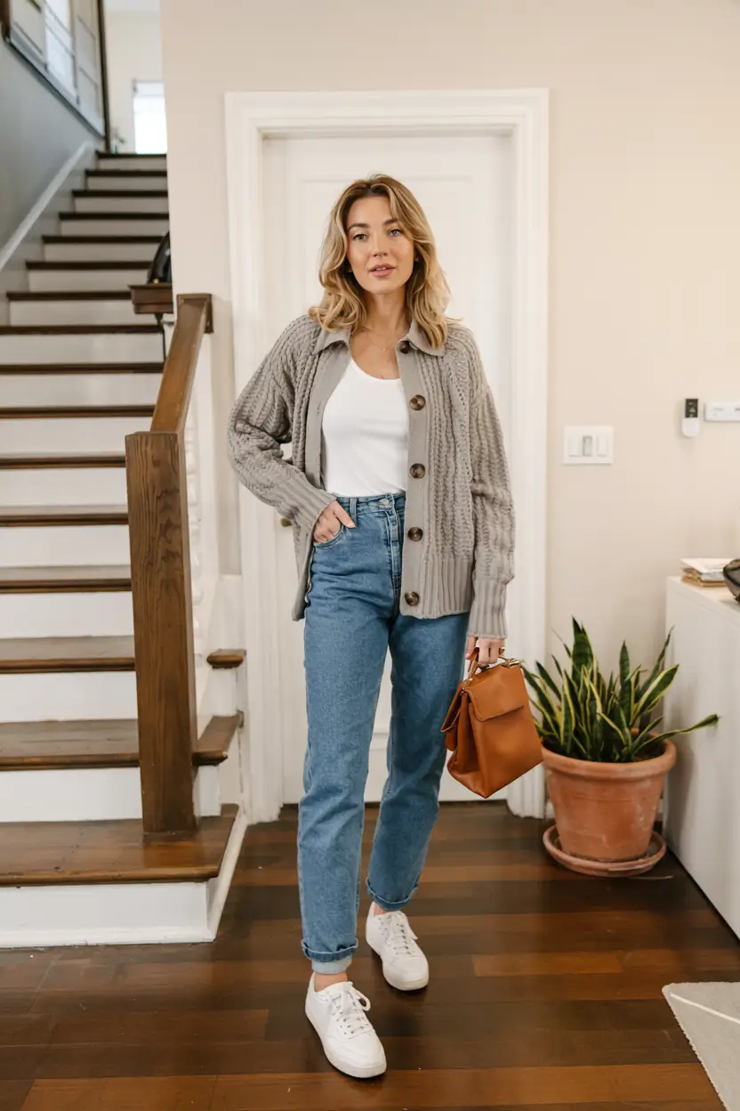 early fall outfits ideas 2025+Cardigans and Quiet Confidence