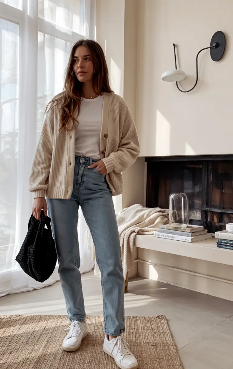 early fall outfits ideas 2025+Morning Light & Soft Neutrals